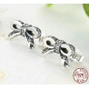 Crystal bow knot - jewellery set - necklace / earrings / ring - 925 sterling silverNecklaces