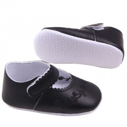 Leather shoes - with flower design - newborns / babies