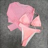 Sexy bikini set - long sleeve top - high / low waist - 3 piecesBeachwear