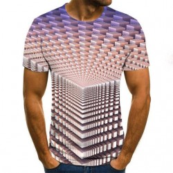 Summer 3D print T-shirt for men - short sleeve - round neck