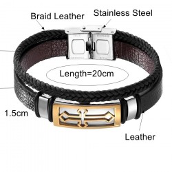 Vintage bracelet for men - stainless steel with clasp