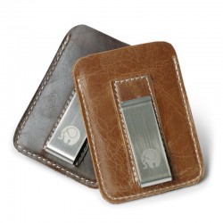 Genuine leather money Clip - metal - slim fit to carry