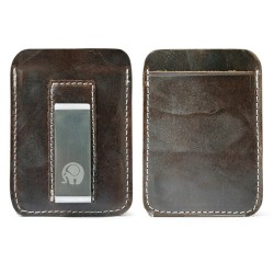 Genuine leather money Clip - metal - slim fit to carry