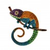 Chameleon brooch - with crystal decorations