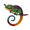 Chameleon brooch - with crystal decorations