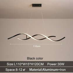 Wavy design - chandelier light - LED - dimmable - with remote control