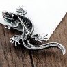 Vintage brooch for women - lizard - with crystal decorations