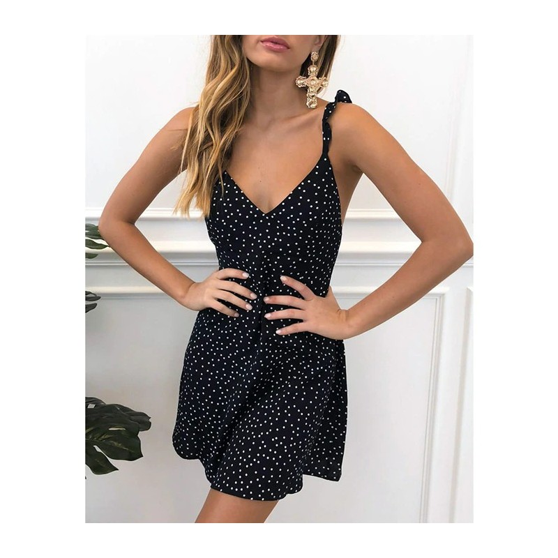 Summer dresses for woman - design 2021 - high waist - polkadot print - mini design