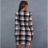 Fashionable plaid dress for women - black / red / white design