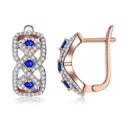 Infinity style earrings - with CZ diamond decorations