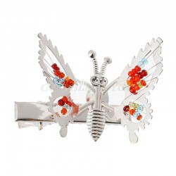 Hollow butterfly hairclip - with crystal decorations - children / kids