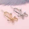 Bow-knot butterfly - metal hair clip - with pearl decorations