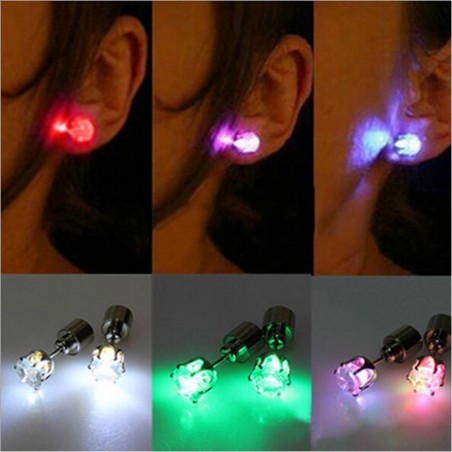 LED light up earring - stainless steel - 1 piece