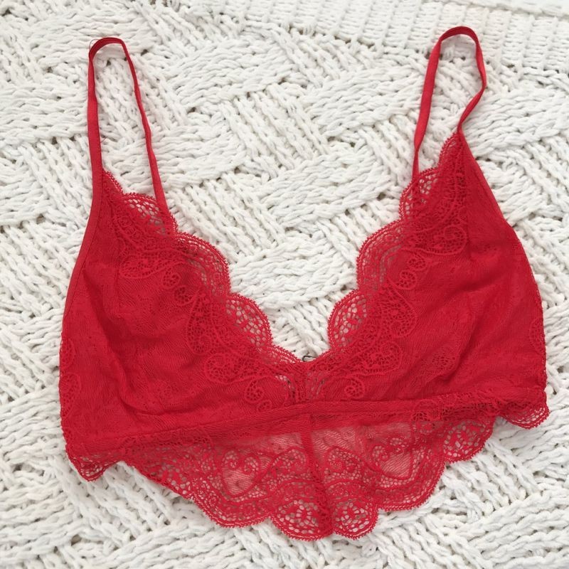 Sexy lace bra - deep V neck - short top