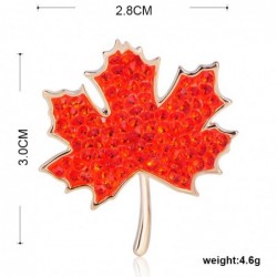 Maple leaf shaped - crystal brooch