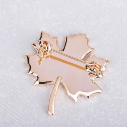 Maple leaf shaped - crystal brooch