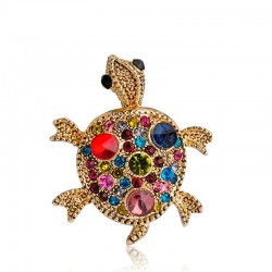 Crystal tortoise brooch - unisex