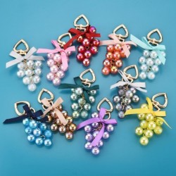 Crystal grapes - keychain with ribbon bowknotKeyrings
