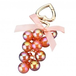 Crystal grapes - keychain with ribbon bowknotKeyrings