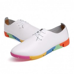 Fashionable leather loafers - with rainbow soles - unisex