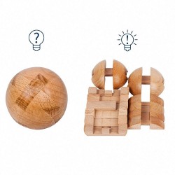 Träboll - lås pussel - pedagogisk låsa upp leksak