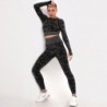 Seamless camouflage fitness set - o-neck - long sleeve shirt / leggings