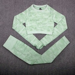 Camouflage fitness set - seamless - long sleeve shirt / leggingsFitness