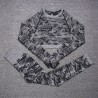 Seamless camouflage fitness set - o-neck - long sleeve shirt / leggings