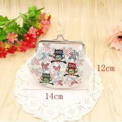 Retro owl coin purse - with floral print