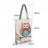 Classic handbag - single shoulder strap - print with flowers / owls