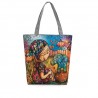 Classic handbag - single shoulder strap - print with flowers / owls