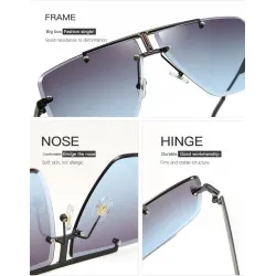 Vintage square sunglasses for men - rimless