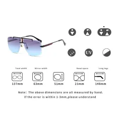 Vintage square sunglasses for men - rimless