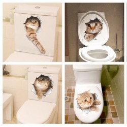 3D cute cat - wall stickers - vinyl