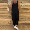 2021 Women Casual Jumpsuits Vintage Linen Solid Rompers Lace Up Strappy Loose Wide Leg Dungarees Bib Overalls Female Playsuits