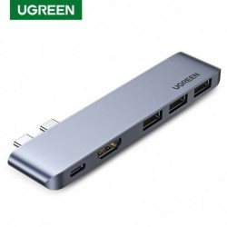 UGREEN - USB C HUB dubbel typ-C till multi USB 3.0 4K HDMI - adapter Thunderbolt 3 - för MacBook Pro Air