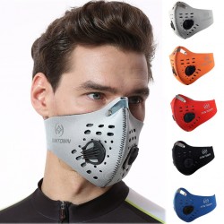PM25 - skyddande mun / ansiktsmask - dubbel luftventil - antibakteriell / förorening