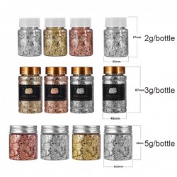Gold leaf flakes - silver confetti - DIY - crafts -  art - one bottle