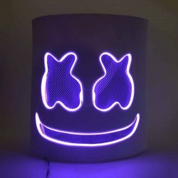 Marshmallow DJ helmet - luminous face mask - with LEDParty
