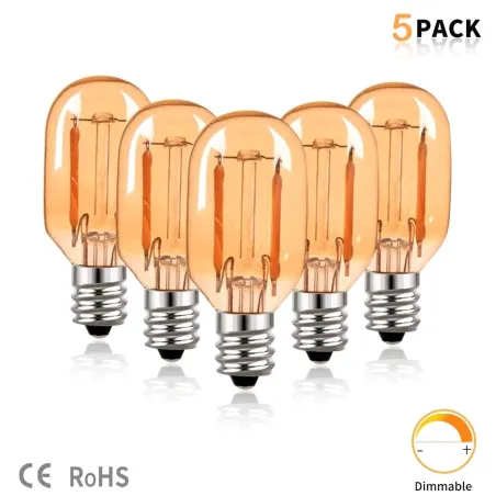 Vintage LED bulb - Edison tube - T22 - 2200K - E12 / E14 - 1W - dimmable - amber glass