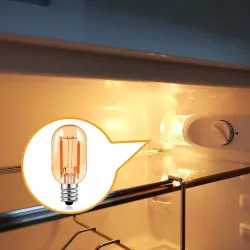 Vintage LED bulb - Edison tube - T22 - 2200K - E12 / E14 - 1W - dimmable - amber glass