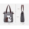 Classic canvas bag with printed cat
