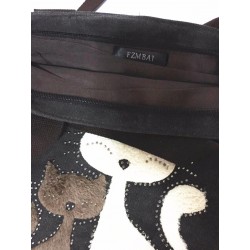 Classic canvas bag with printed cat
