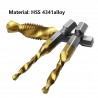 Drill bits - hex shank - titanium plated - HSS screw thread tap - M3 / M4 / M5 / M6 / M8 / M10 - 6 pieces