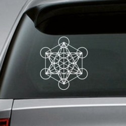 Metatrons kub - helig geometri klistermärke - för bil / laptop / fönster