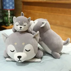 Lying Husky dog - plush toy - pillow