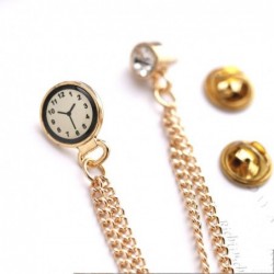 Brooch with a Korean trend - pin with a watch and a chainBrooches