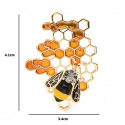 Enamel bee / honeycomb - elegant broochBrooches