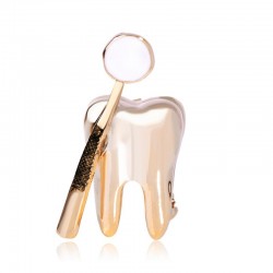 Dentist mirror / tooth - elegant brooch