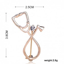 Stethoscope shaped brooch with crystal